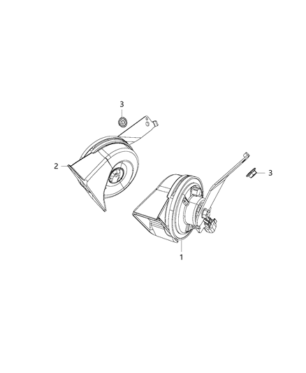 2017 Jeep Renegade Horn Diagram for 68321042AA