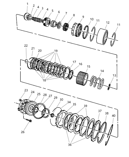 1999 Dodge Ram 1500 Clutch, Overdrive With Gear Train Diagram 3