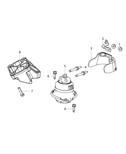 2020 Dodge Charger Shield-Engine Mount Diagram for 5038531AA