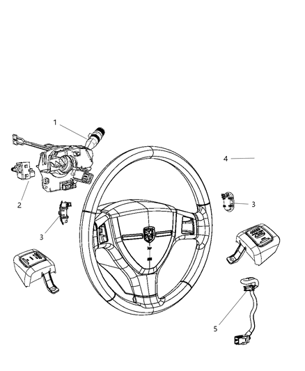 2008 Dodge Ram 3500 Switches - Steering Column & Wheel Diagram