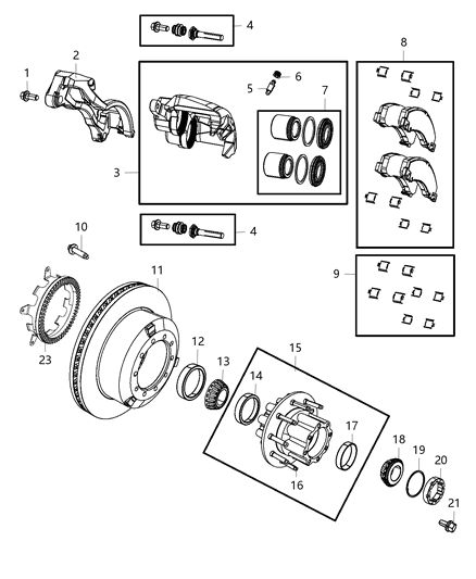 2015 Ram 5500 Brakes, Rear Disc Diagram