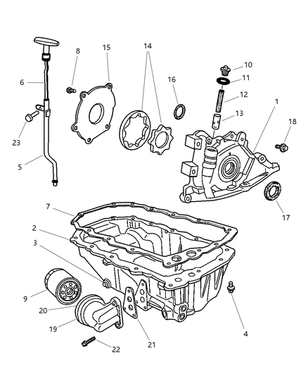 2001 Chrysler PT Cruiser Engine Oiling Diagram 2