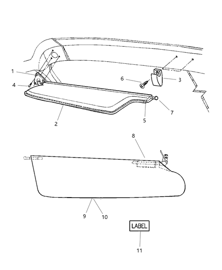 2001 Dodge Ram Van Sunvisor Diagram