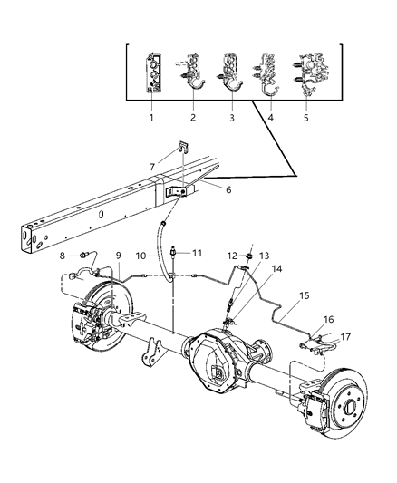 2010 Dodge Ram 4500 Brake Tubes & Hoses, Rear And Chassis Diagram