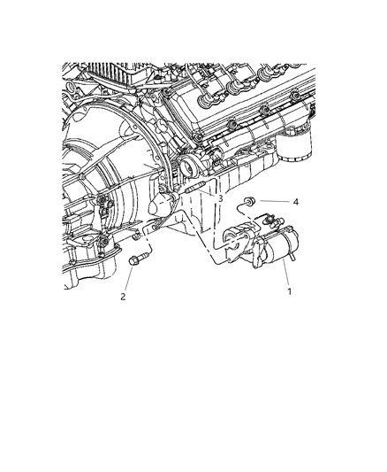 2005 Dodge Durango Starter & Mounting Diagram 2