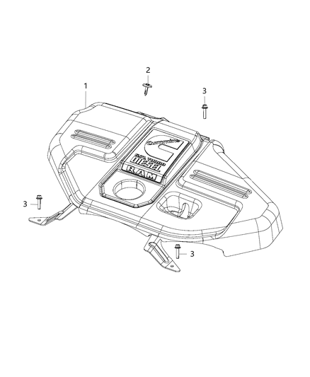 2014 Ram 4500 Engine Cover Heat / Noise Shields Diagram