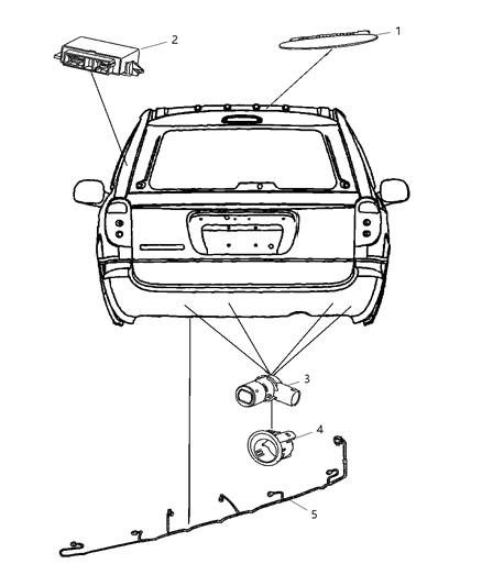 2006 Dodge Grand Caravan Sensor-Park Distance Diagram for ZN86RXFAA