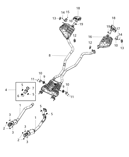 2020 Jeep Grand Cherokee Exhaust Pipe Diagram for 68276654AB