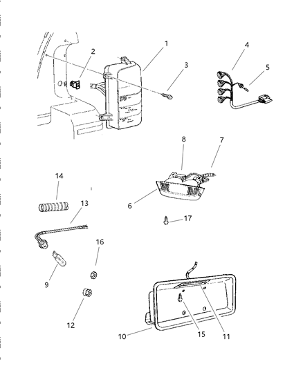 1998 Jeep Grand Cherokee Wiring-Tail Lamp Diagram for 56042348