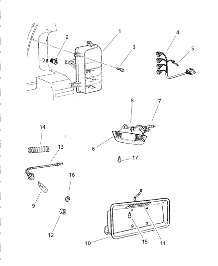 1998 Jeep Grand Cherokee Lamps - Rear Diagram