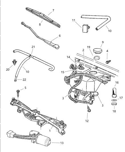 1997 Jeep Grand Cherokee Motor-Windshield WIPER Diagram for 4874839