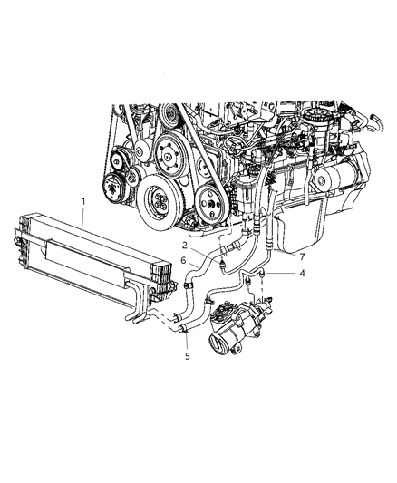 2007 Dodge Ram 3500 Line-Power Steering Pressure Diagram for 52113737AH