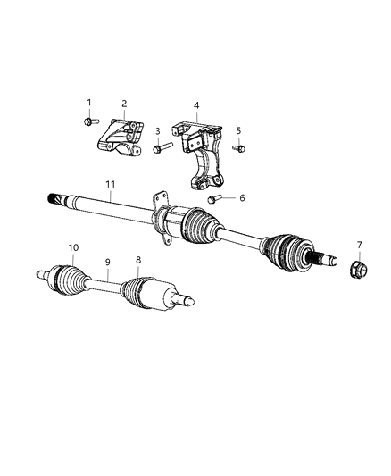 2013 Dodge Dart Axle Half Shaft Diagram for 52123843AB