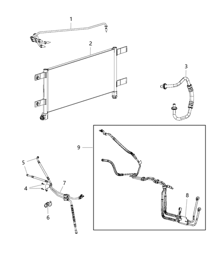 2018 Ram 3500 Tube-Oil Cooler Pressure And Ret Diagram for 68230432AC