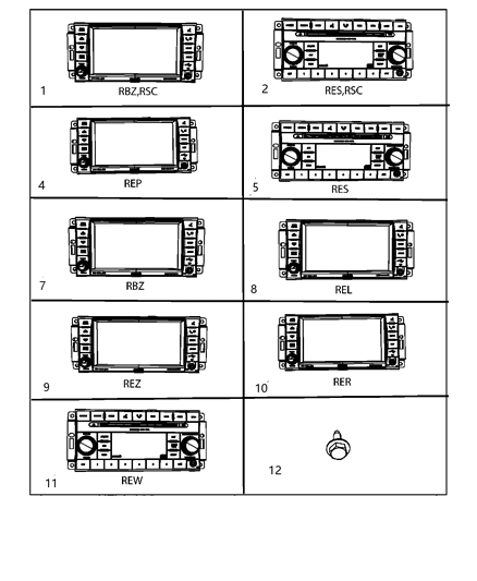 2010 Chrysler Town & Country Radio-AM/FM/DVD/HDD/MP3/REAR Camera Diagram for 5064675AF