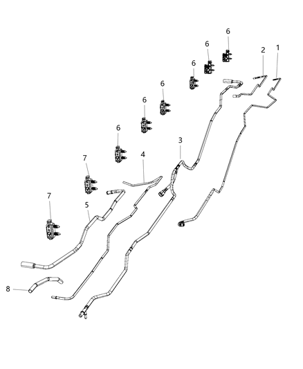 2018 Ram 5500 Fuel Lines Rear, Dual Tanks Diagram 1