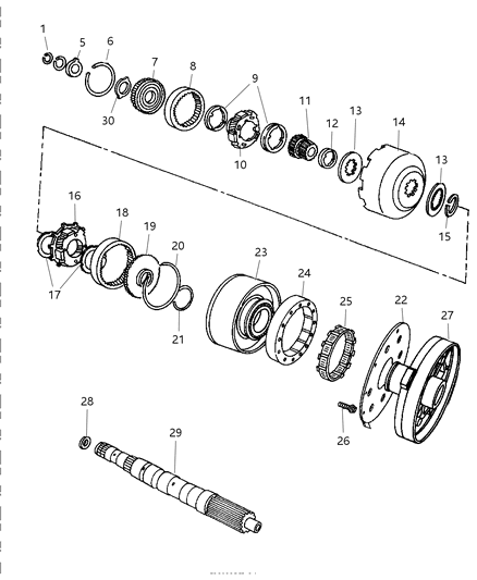 1999 Dodge Ram 1500 Regular Cab Gear Train & Intermediate Shaft Diagram 1