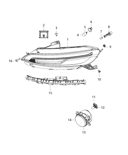 2018 Jeep Cherokee Lamps, Front Diagram