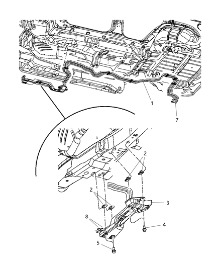 2006 Jeep Commander Line-A/C & Heater UNDERBODY Diagram for 55116961AD