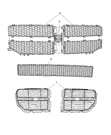 2007 Dodge Magnum Grille & Related Parts Diagram