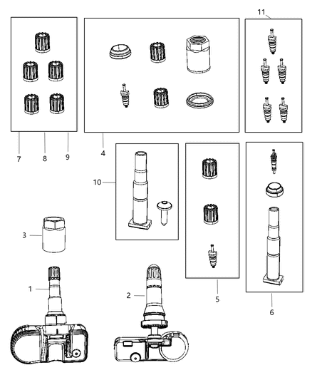 2010 Jeep Wrangler Tpms Tire Pressure Sensor Diagram for 56029479AA