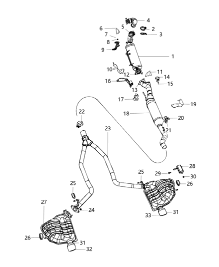 2014 Jeep Grand Cherokee ISOLATOR-Exhaust Diagram for 68061514AC