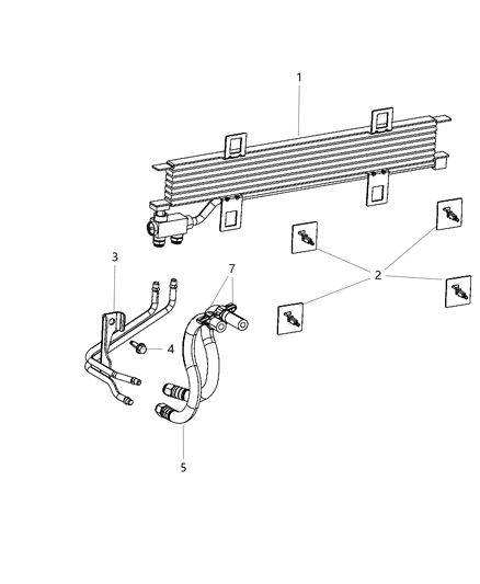 2014 Dodge Dart Clip-Oil Cooler Diagram for 68184750AA