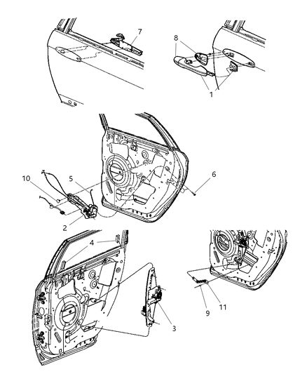 2008 Chrysler Pacifica Door Lock Actuator Diagram for 5054439AA