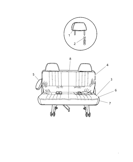 2000 Chrysler Town & Country Rear Seats Diagram 1