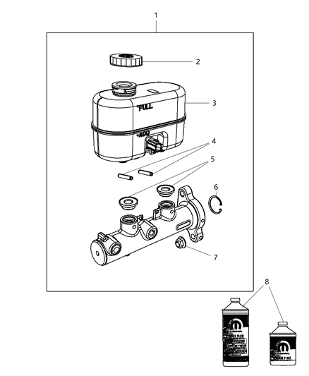 2011 Ram 2500 Brake Master Cylinder Diagram 1