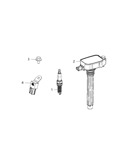 2021 Jeep Wrangler Spark Plugs, Ignition Wires, Ignition Coil And Capacitors Diagram 2