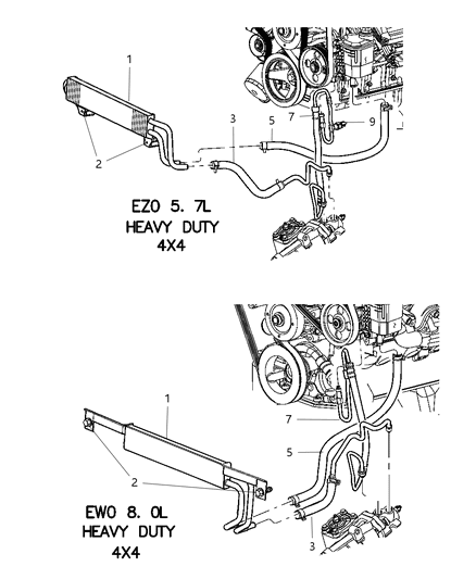 2003 Dodge Ram 3500 Line-Power Steering Pressure Diagram for 52106857AC