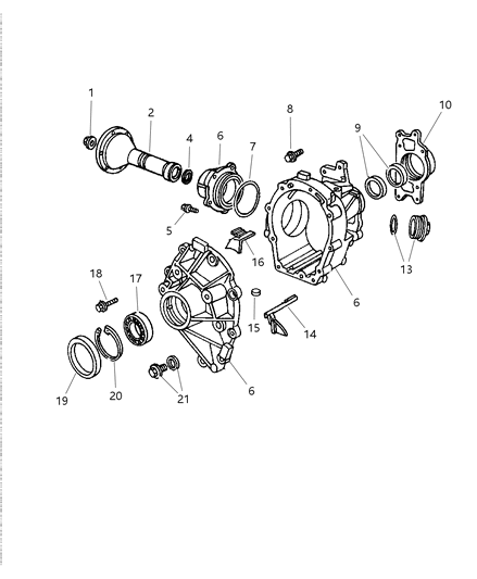 1999 Chrysler Town & Country Transfer Case & Housing Diagram