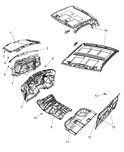 2010 Dodge Ram 2500 SILENCER-Floor Pan Front Tunnel Diagram for 55277297AF