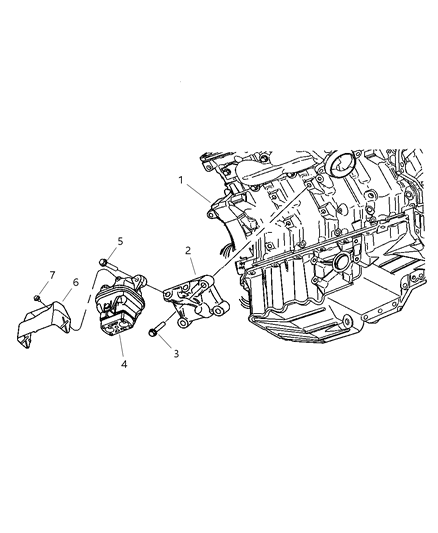 2007 Dodge Magnum Bracket-Engine Mount Diagram for 4578154AB