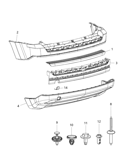 2017 Jeep Patriot ABSORBER-Rear Bumper FASCIA Diagram for 68091517AA