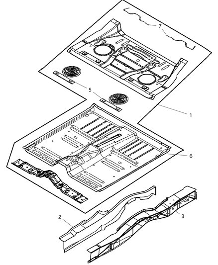 2005 Chrysler Pacifica Pan-Front Floor Diagram for 5054193AB