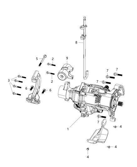 2014 Jeep Cherokee PTO Unit Diagram for 68090602AC