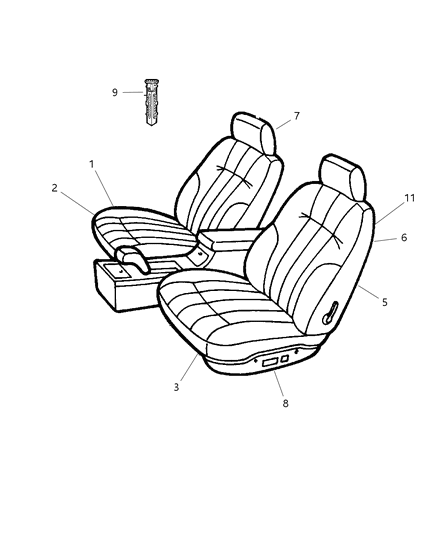 2002 Chrysler 300M Front Seat Diagram 1