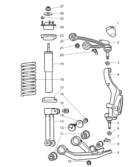 2002 Jeep Liberty Bump Stop Suspension, Black Diagram for 52088684AB