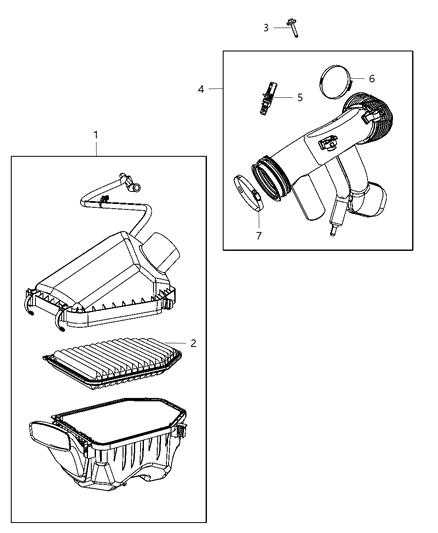 2013 Jeep Wrangler Air Cleaner Diagram 1