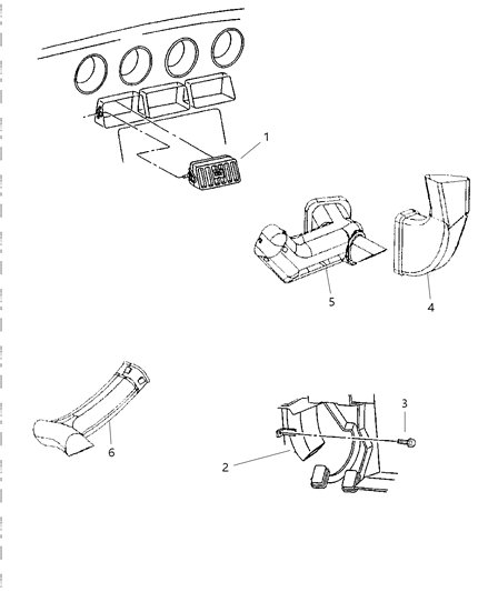 1997 Dodge Viper Vents & Outlets Diagram