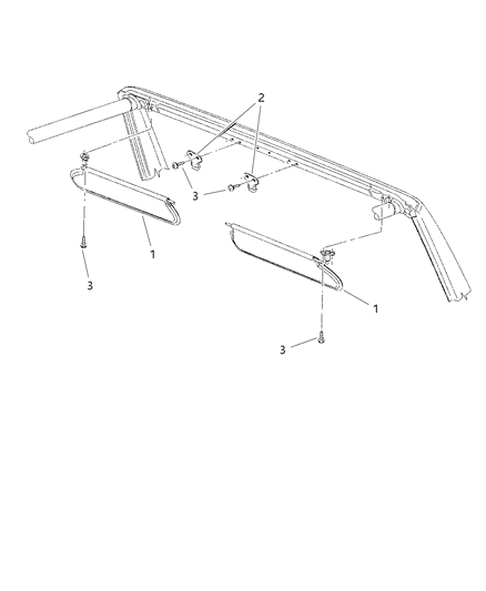 2002 Jeep Wrangler Visor Diagram for 5EP35LAZAH