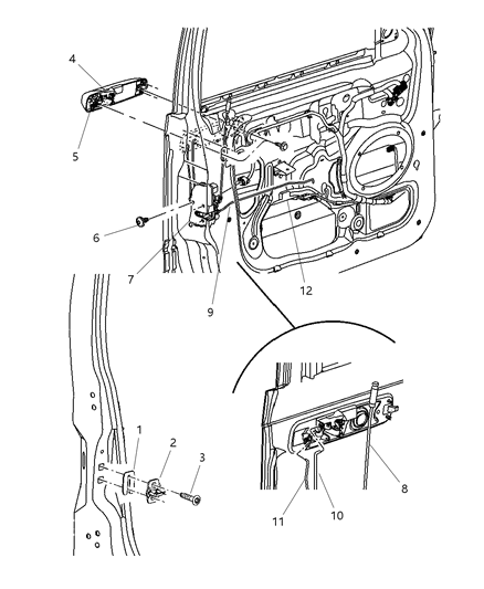 2007 Jeep Grand Cherokee Handle-Exterior Door Diagram for 5HW79WSBAI