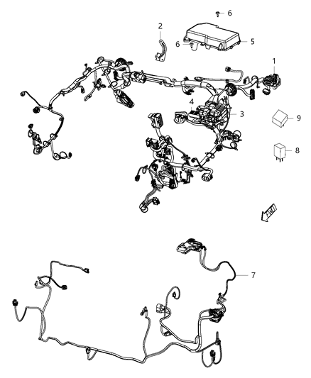 WIRING-HEADLAMP TO DASH Diagram for 68240650AD