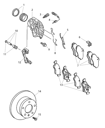 2002 Dodge Sprinter 2500 Brakes, Rear Diagram 1