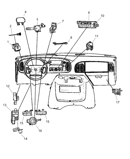 2001 Dodge Ram Van Switches Instrument Panel Diagram