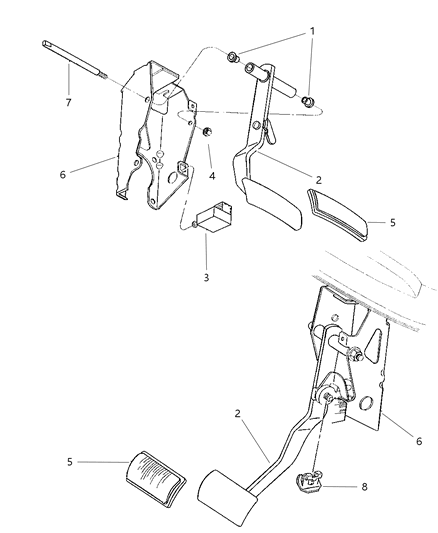 1998 Chrysler Sebring Convertible Pedal, Brake Diagram