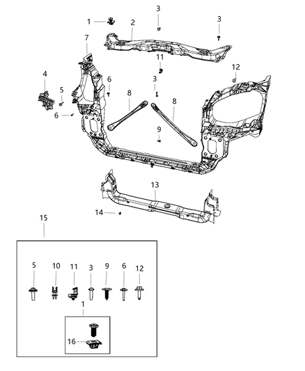 2020 Dodge Grand Caravan CROSSMEMBER-Radiator Diagram for 5109174AB