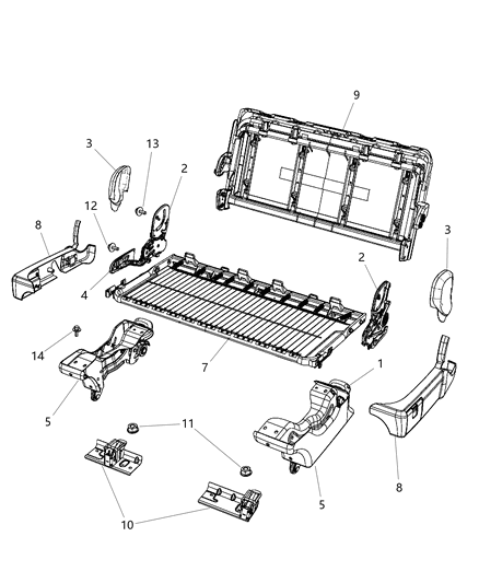 2012 Ram C/V RISER-Seat Diagram for 68145101AA